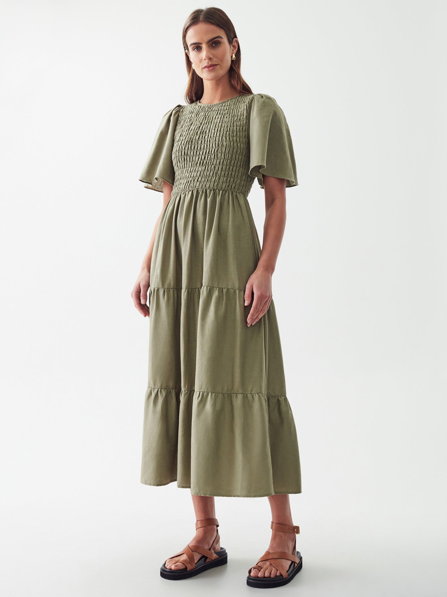 Calli Maxi Jurken Jurk ELORA Dames Groen