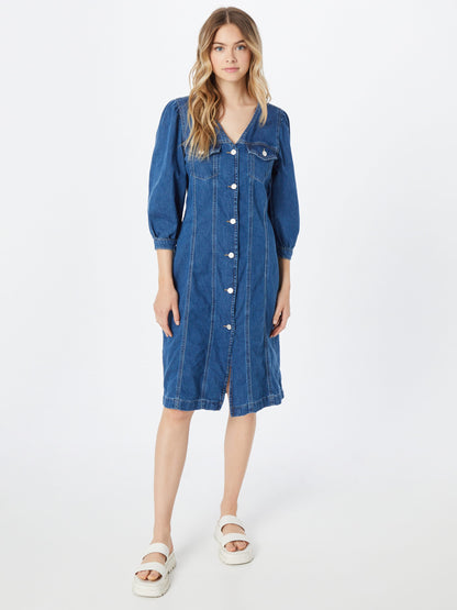 Global Funk Blousejurken Blousejurk Vega Dames Blauw