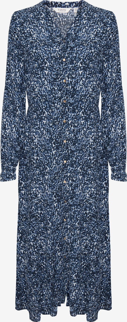 B.young Blousejurken Blousejurk BYFLOURI NATURE DRESS Dames Blauw