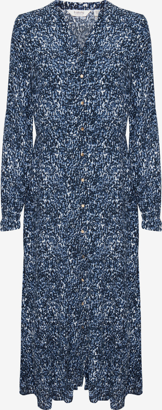 B.young Blousejurken Blousejurk BYFLOURI NATURE DRESS Dames Blauw