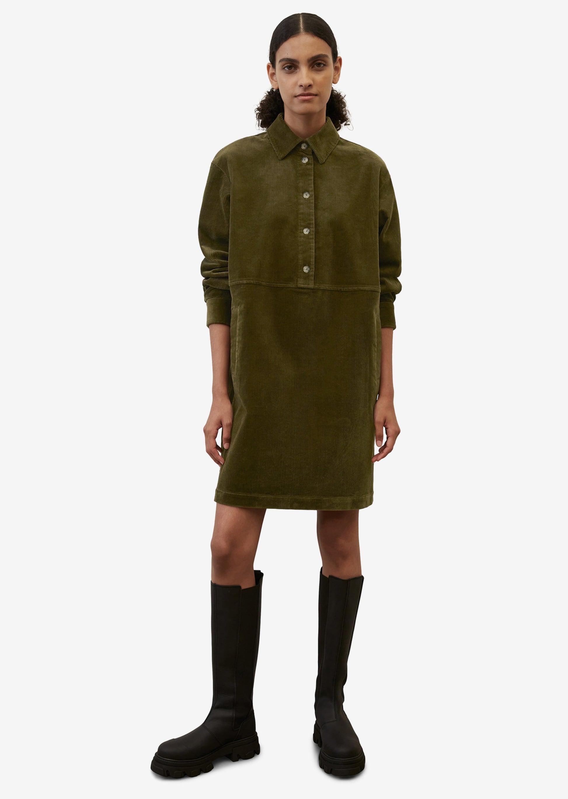 Marc O'Polo DENIM Blousejurken Blousejurk Dames Olijfgroen