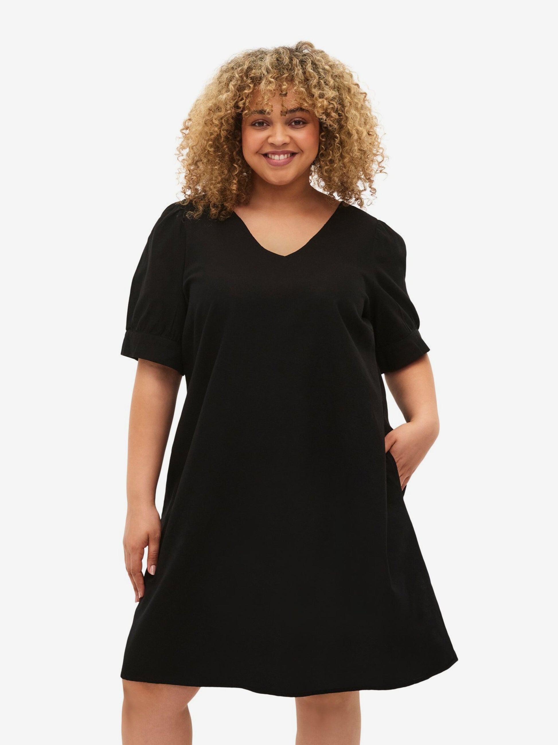 Zizzi Mini Jurken Jurk VFLEX Dames Zwart