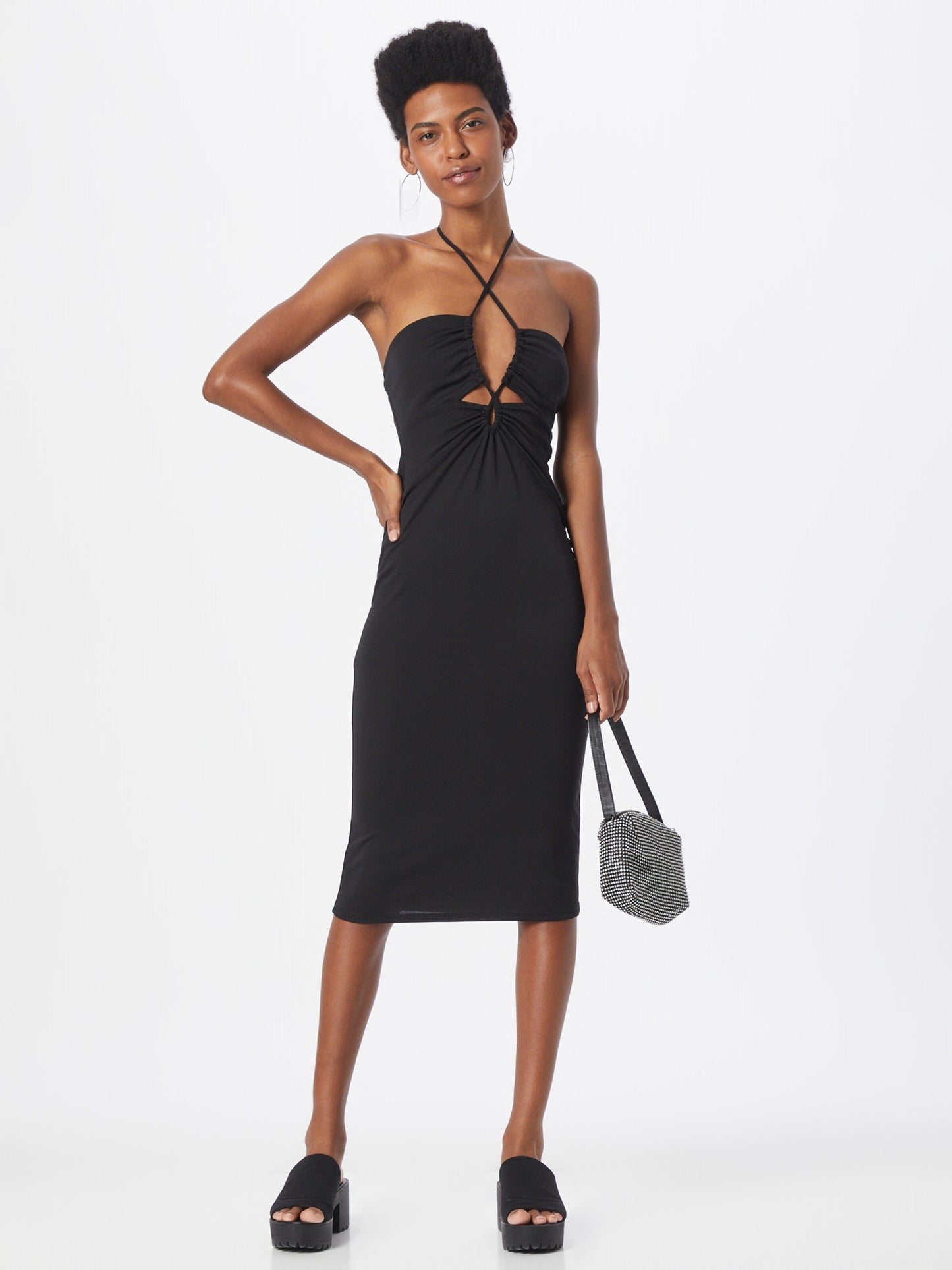 Gina Tricot Midi Jurken Jurk Sahara Dames Zwart