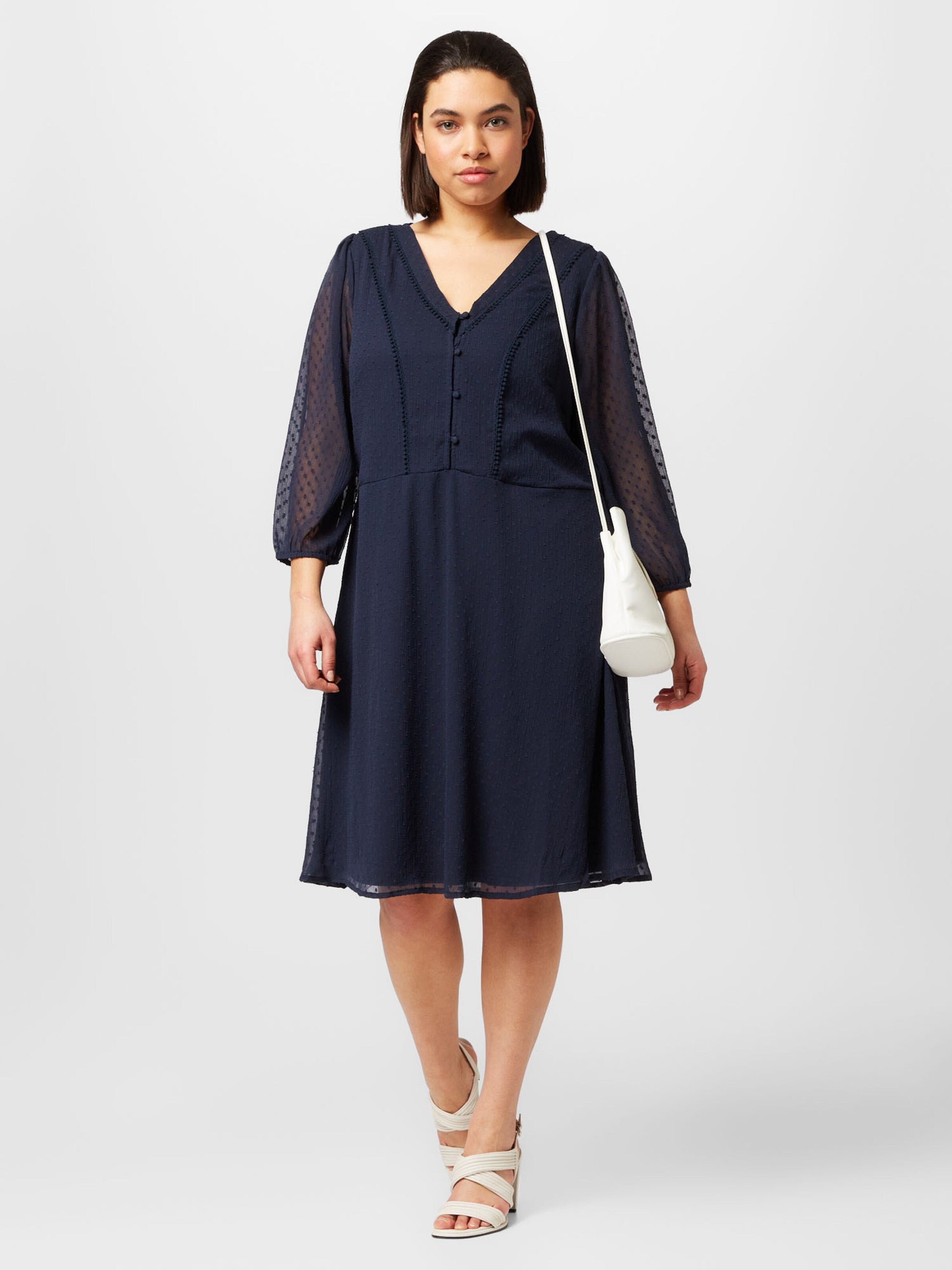 ONLY CARMAKOMA Mini Jurken Jurk NEW BETTINA Dames Nachtblauw