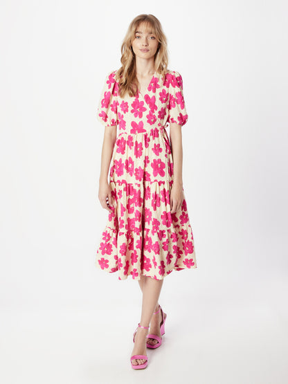 Monki Midi Jurken Jurk Dames Fuchsia