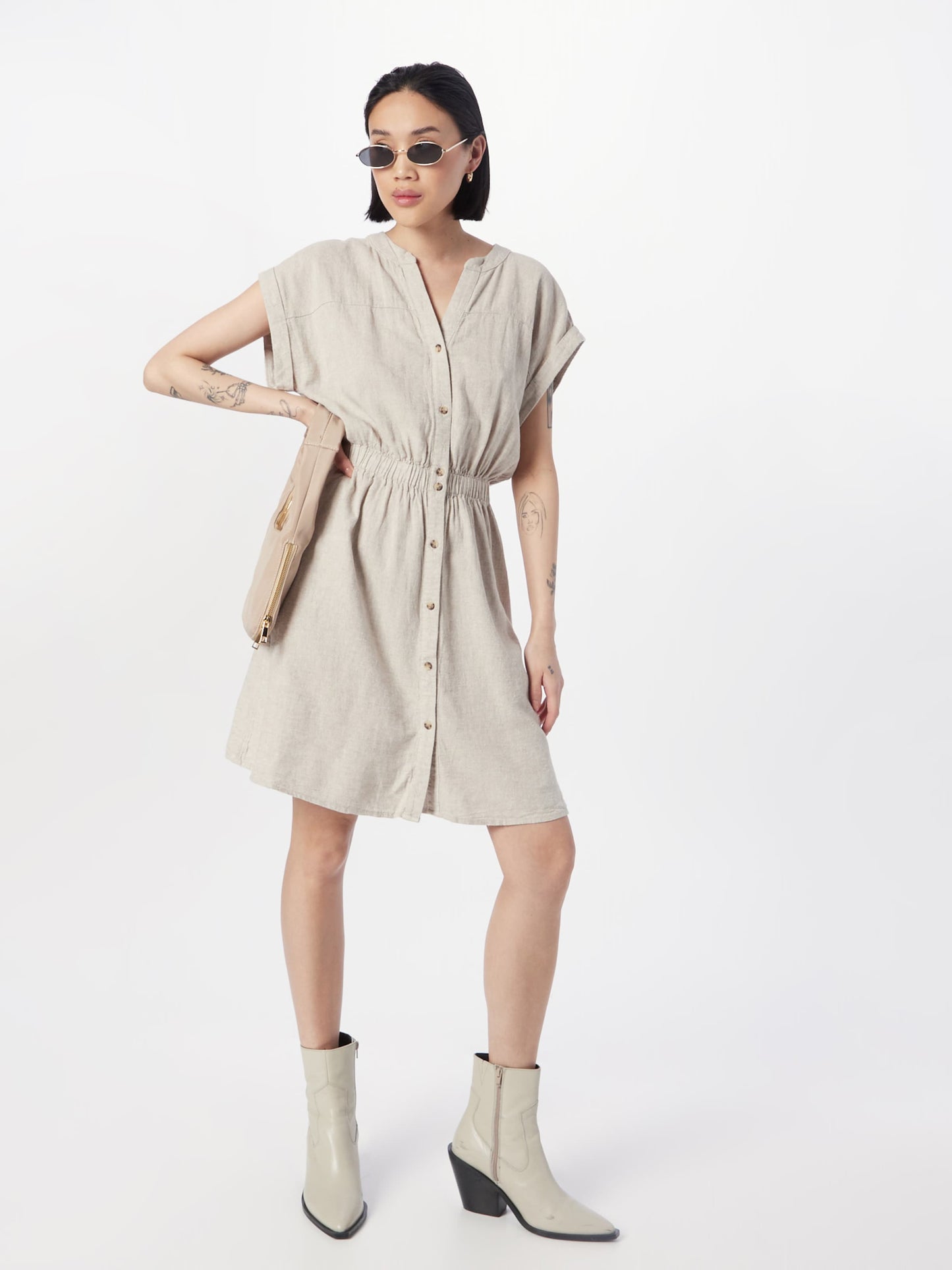 MOSS COPENHAGEN Blousejurken Blousejurk Karima Dames Sand