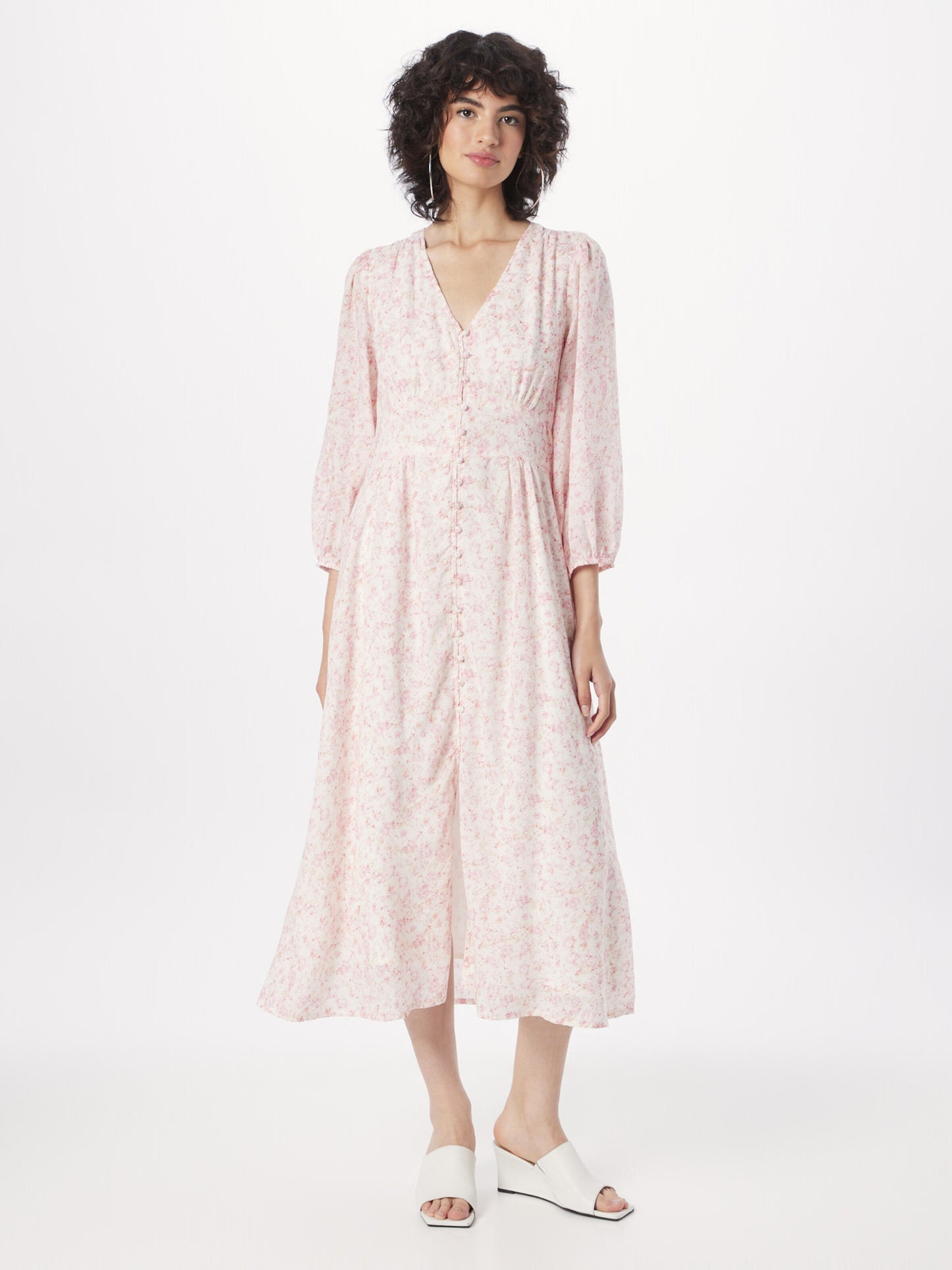 Neo Noir Midi Jurken Jurk Olana Dames Rosa / Pastelroze