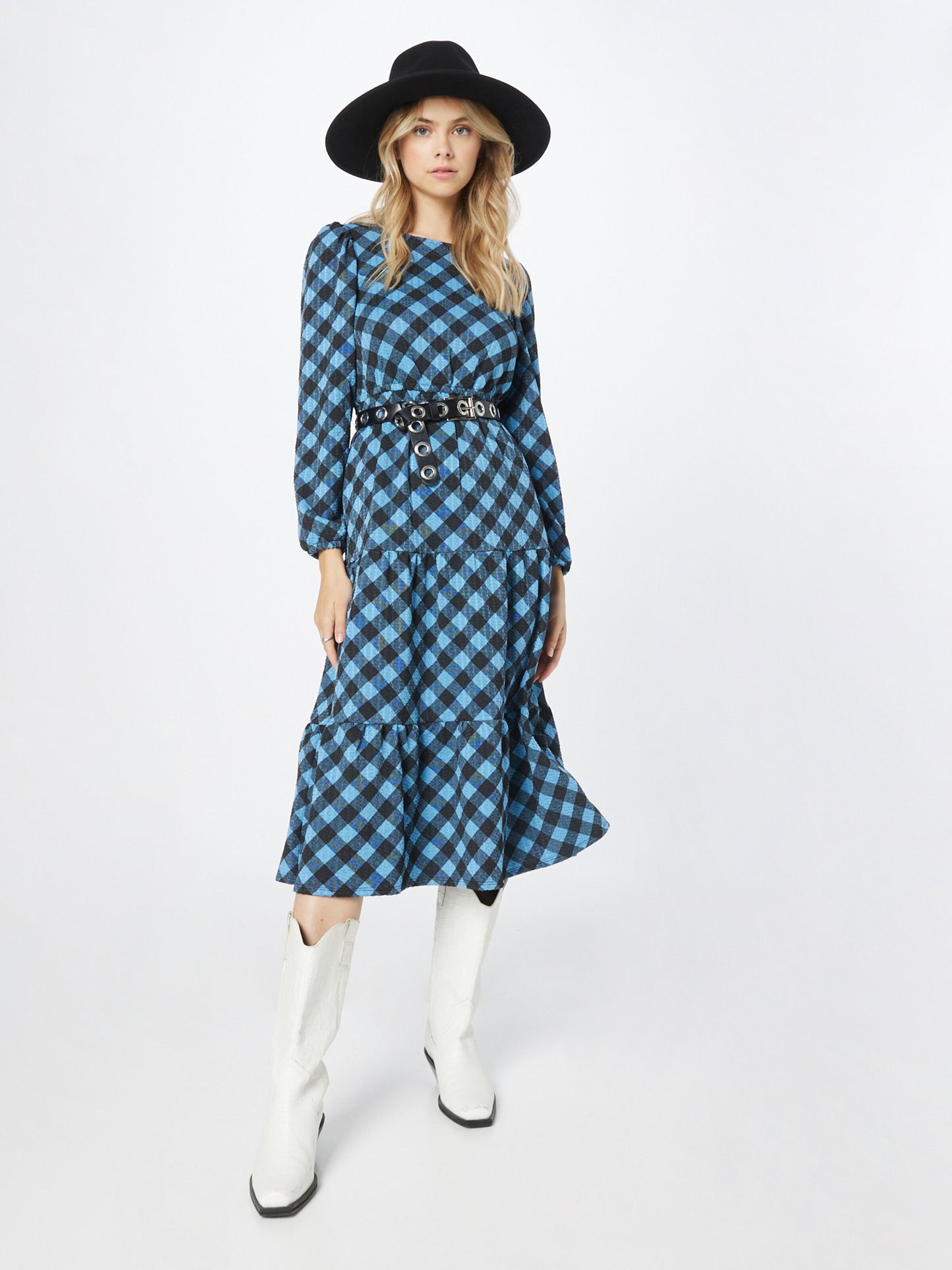 Oasis Midi Jurken Jurk Dames Smoky Blue / Nachtblauw
