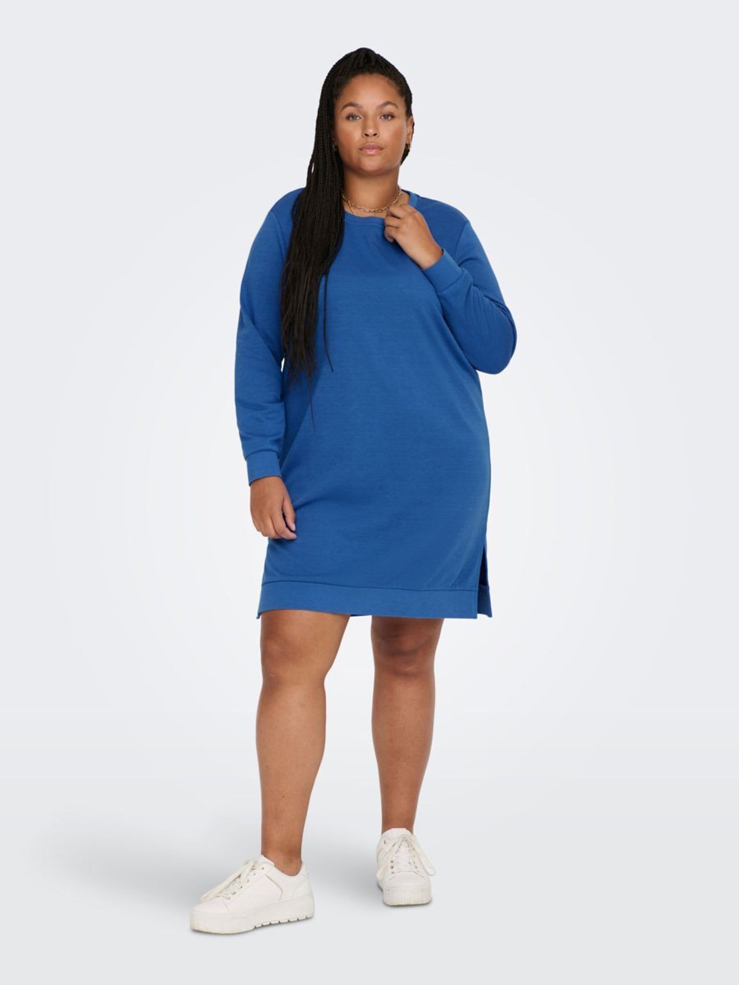 ONLY CARMAKOMA Mini Jurken Jurk Dames Blauw