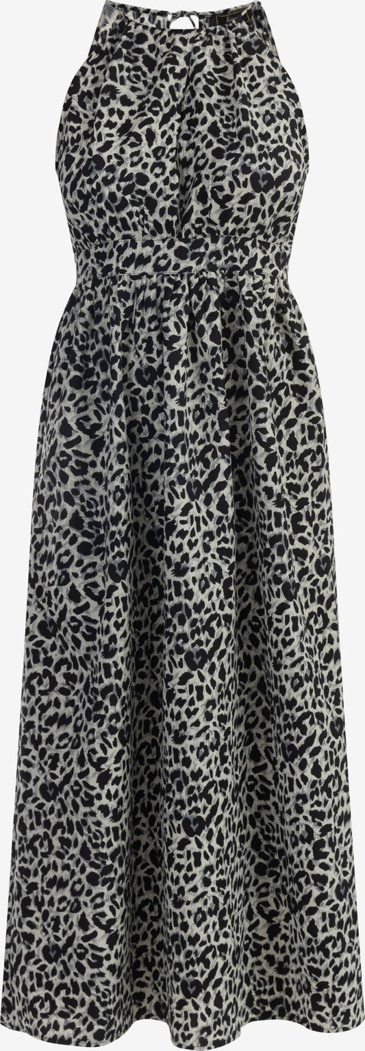 Faina Midi Jurken Jurk Dames Grijs / Lichtgrijs